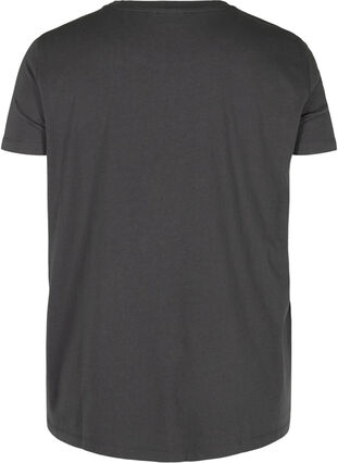 Short-sleeved cotton t-shirt  with rhinestones, Black Acid, Packshot image number 1