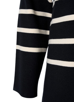 Striped Viscose Sweater, Black/Sandshell S., Packshot image number 3