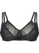 Full coverage bra with lace and mesh, Black, Packshot image number 0