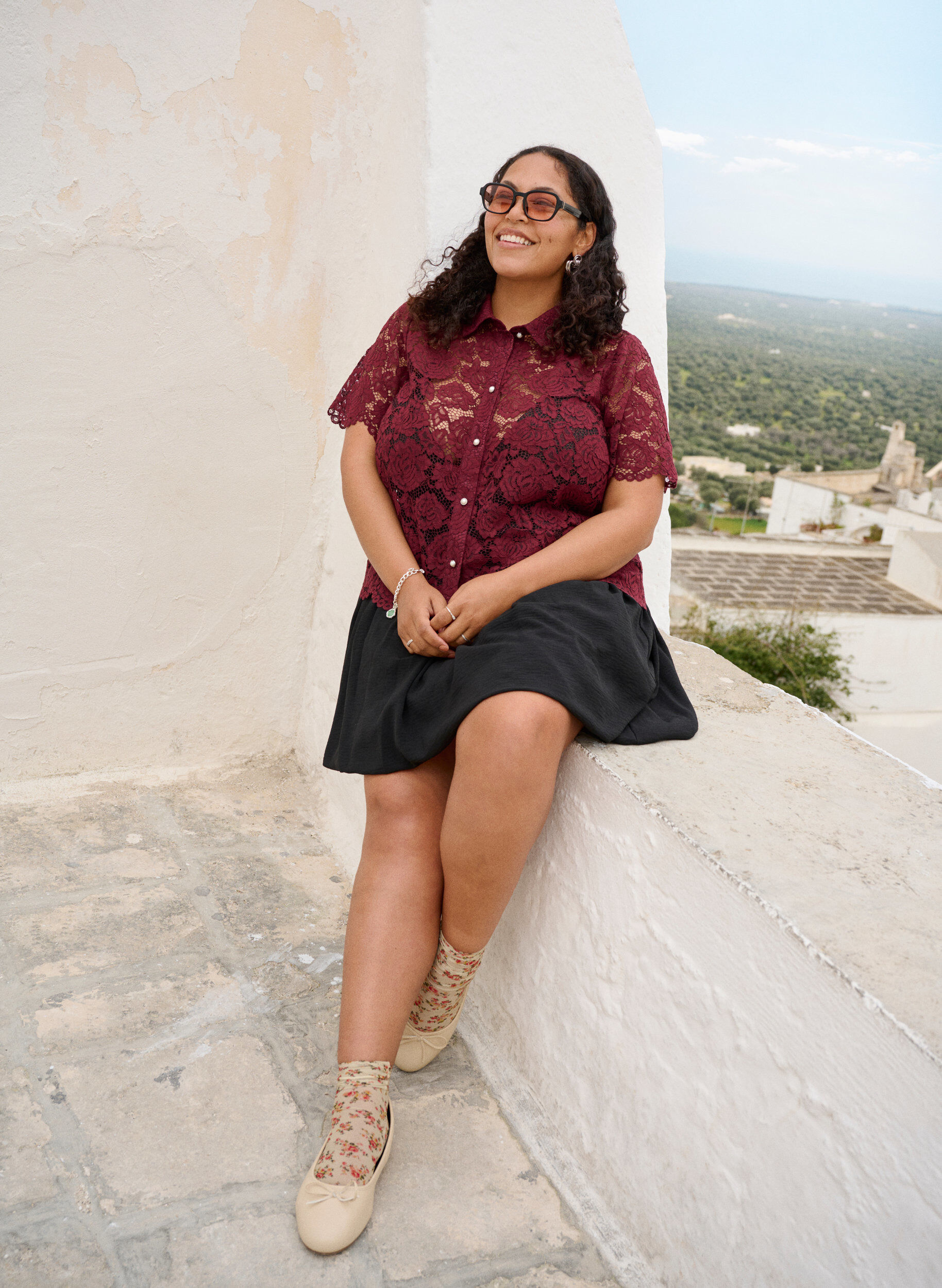 Zizzifashion Short balloon skirt with an elasticated waistband, Black, Image image number 0