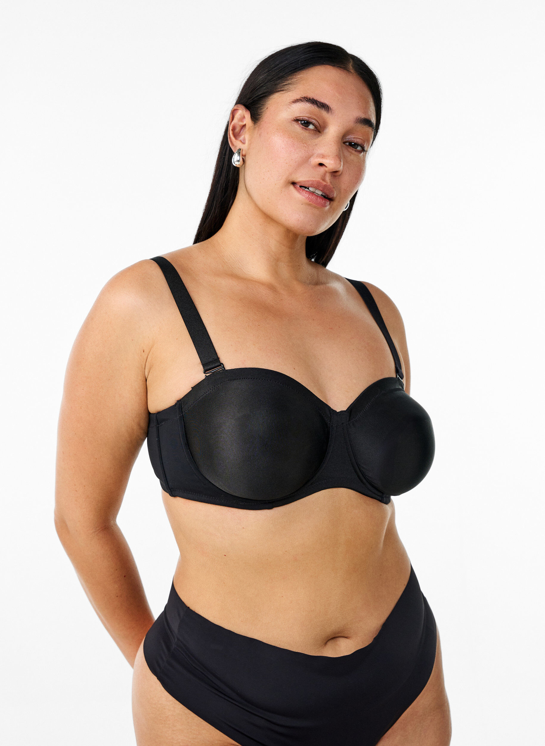 Strapless bra with underwire, Black, Model