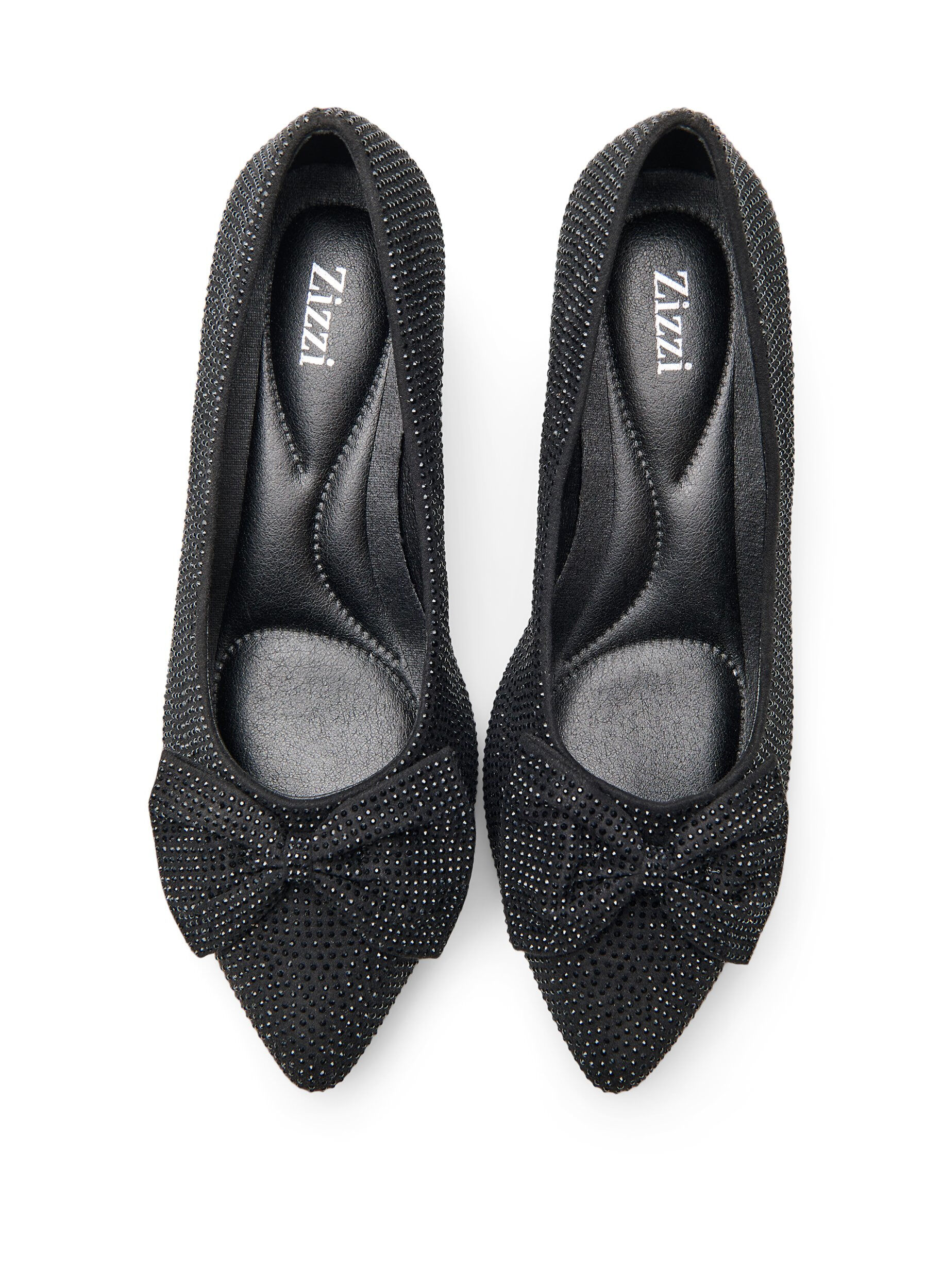 Zizzifashion Wide fit - Pumps with bow and rhinestones, Black, Packshot image number 2