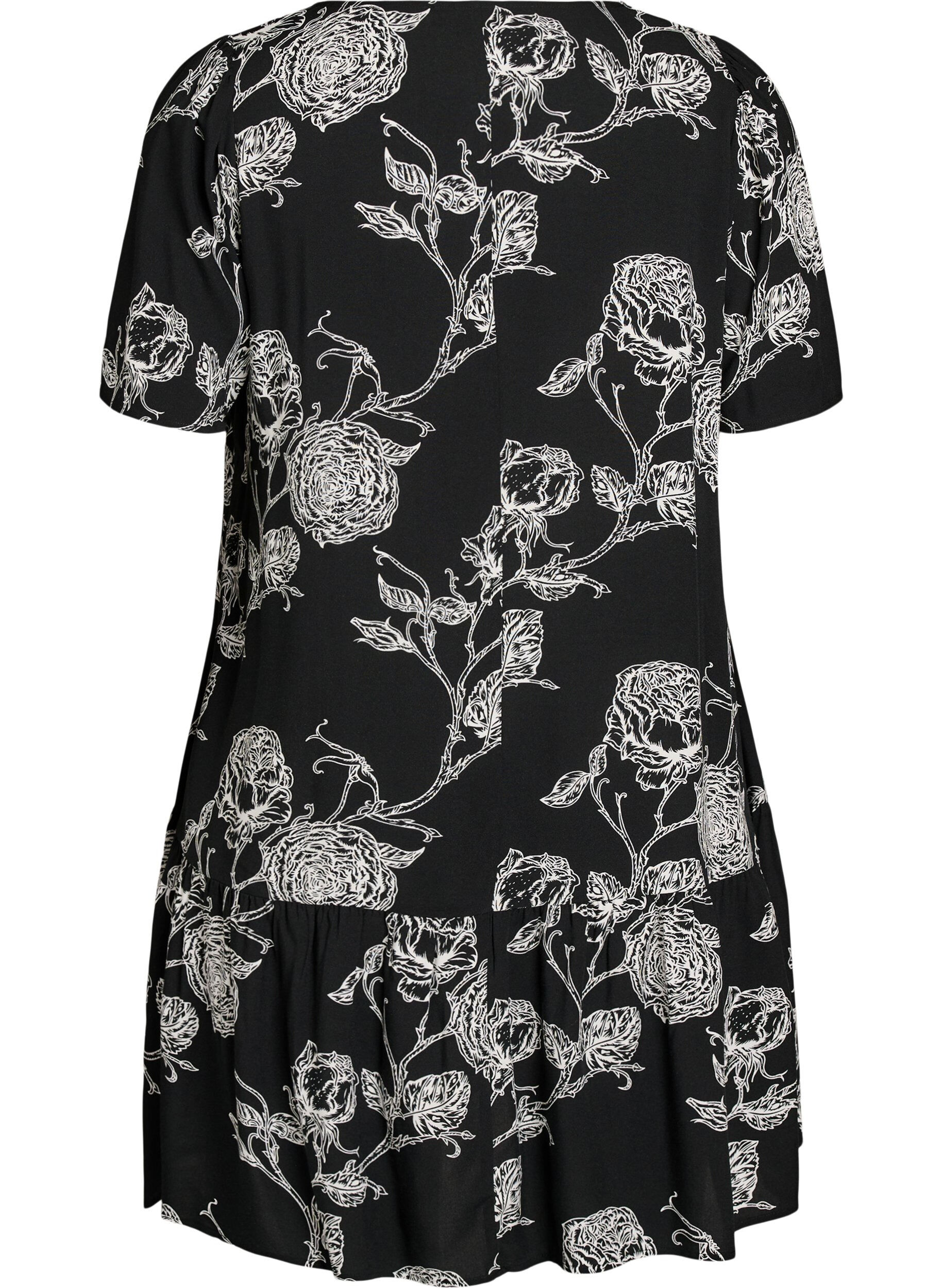 Zizzifashion Viscose dress with cutline, Black, Packshot image number 1