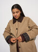 Mid-length jacket with corduroy collar, Beige, Model image number 3