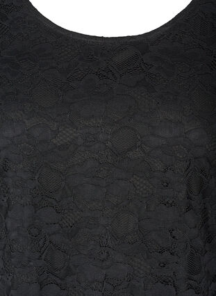 Short-sleeved lace dress, Black, Packshot image number 2