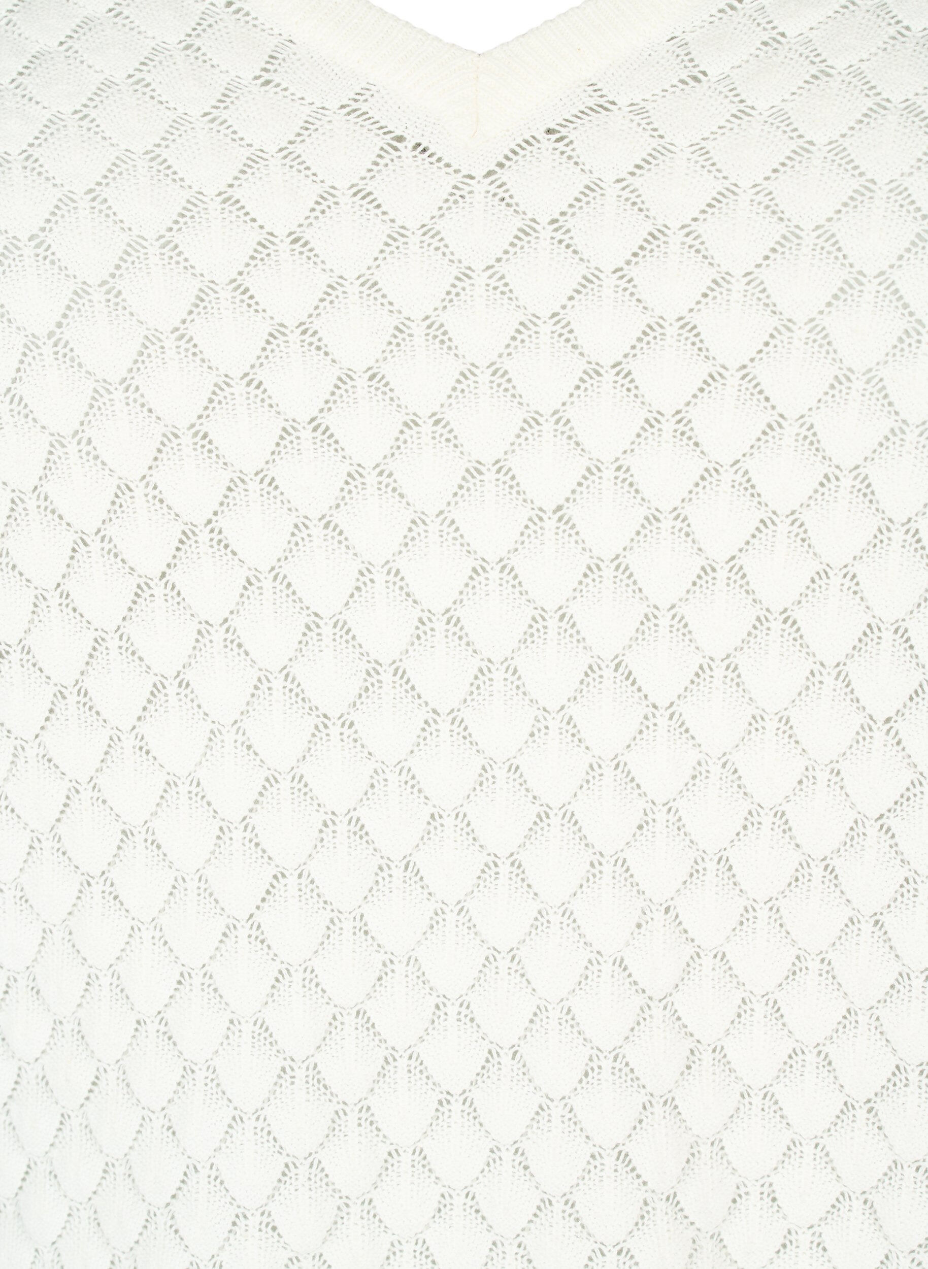 Zizzifashion Structure-patterned pullover in organic cotton	, Cloud Dancer, Packshot image number 2