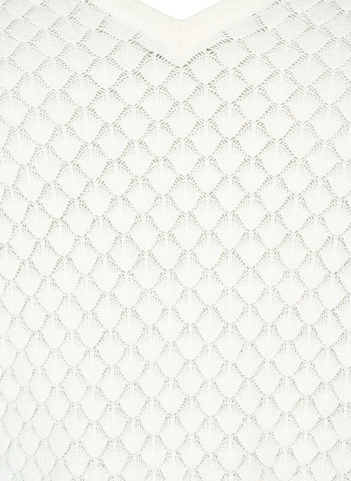 Structure-patterned pullover in organic cotton	, Cloud Dancer, Packshot image number 2