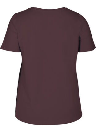 Basic t-shirt with v-neck, Fudge, Packshot image number 1
