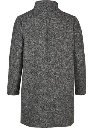 Marled jacket with a high neck and zip, Dark Grey Melange, Packshot image number 1