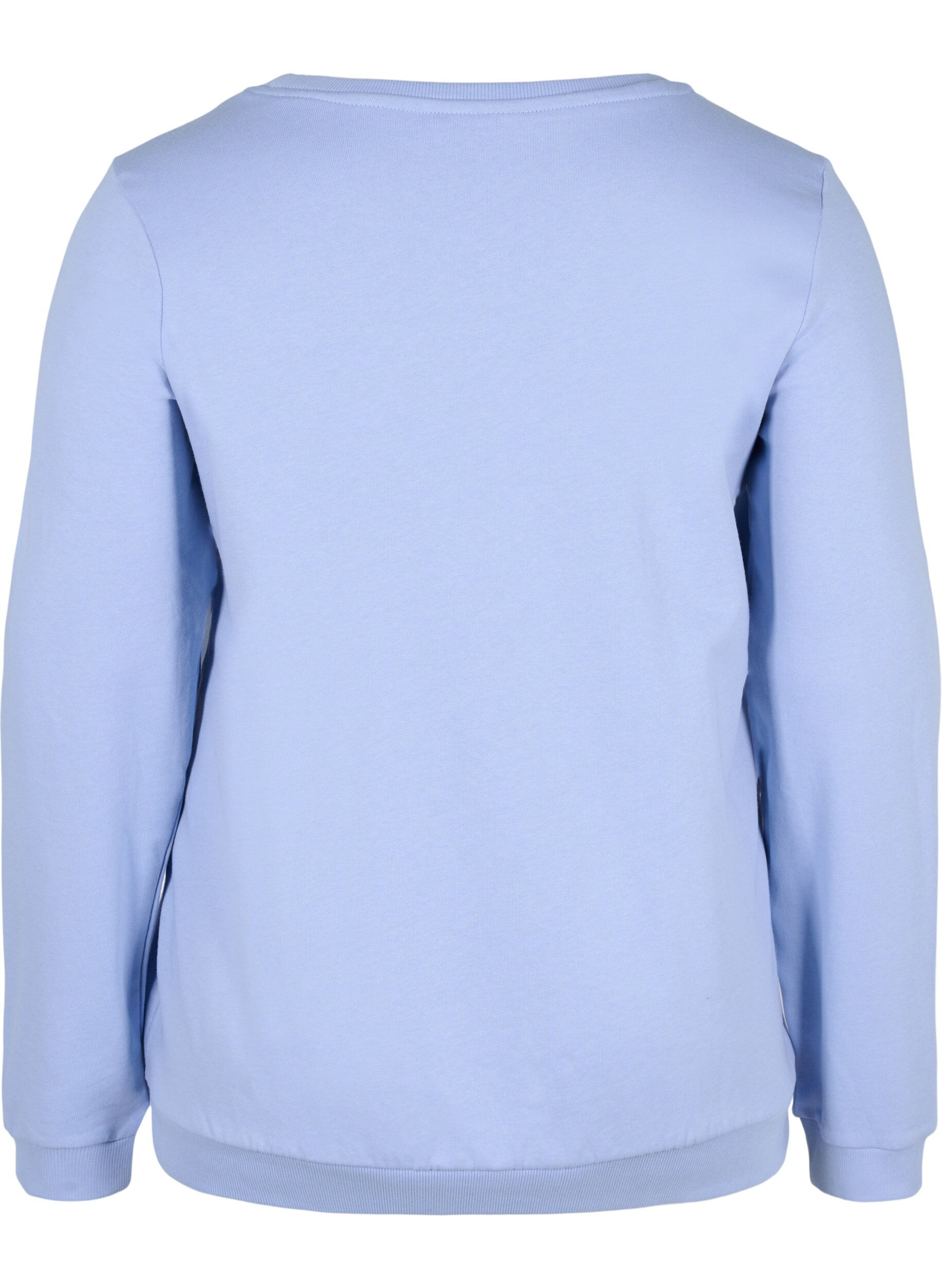Zizzifashion Cotton sweatshirt with text print, Blue Heron, Packshot image number 1