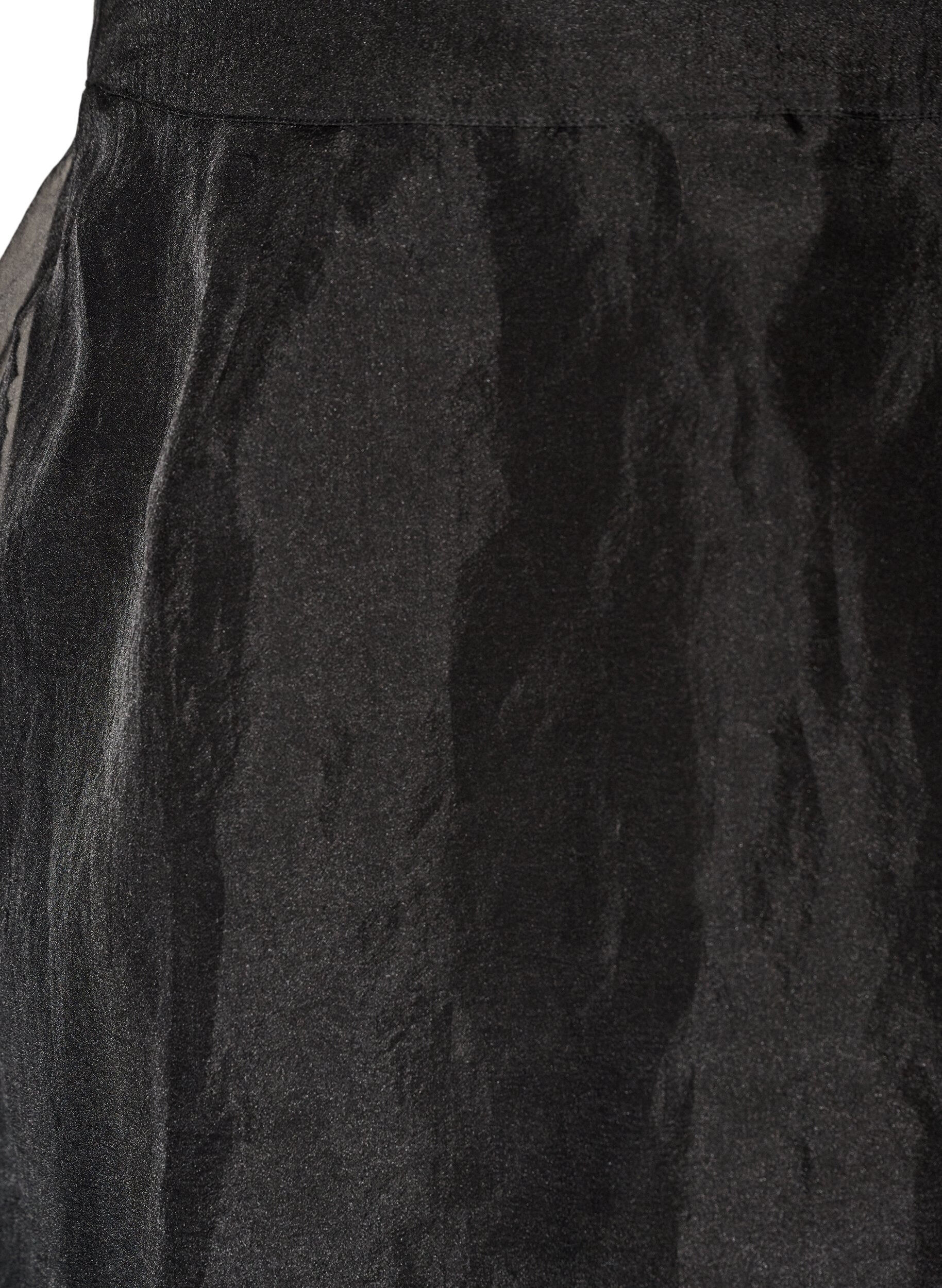 Zizzifashion Long organza-look skirt, Black, Packshot image number 2