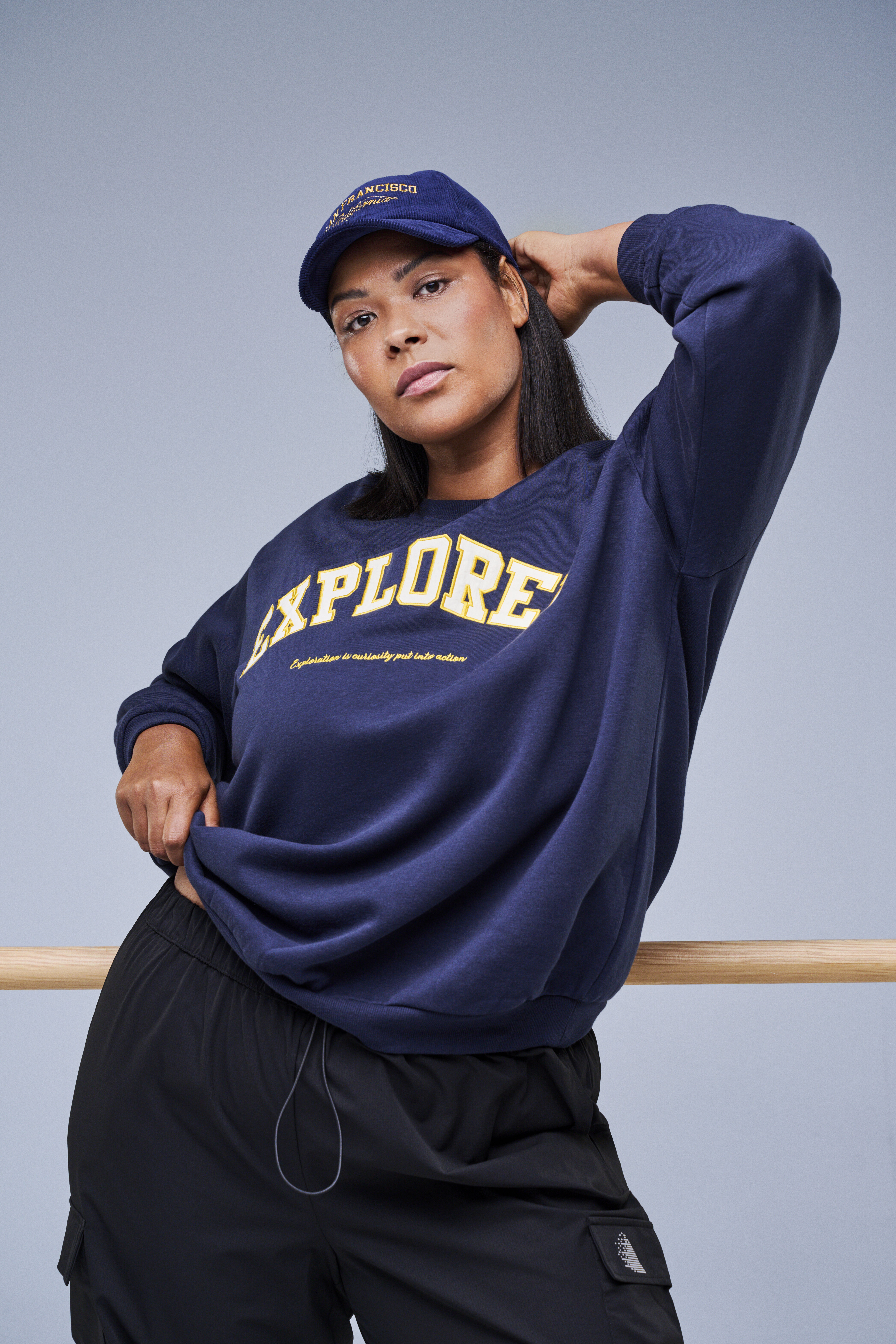 Sweatshirt with statement detail, , Model