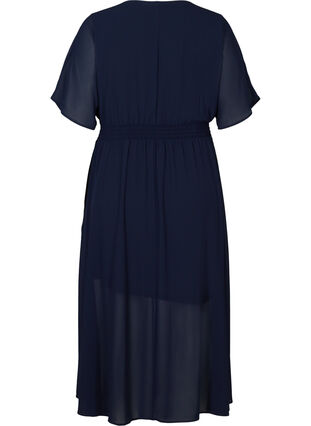 Long dress with smocking and short sleeves, Night Sky, Packshot image number 1