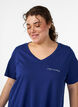 Viscose top with lace edge, Purple, Model image number 3