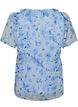 Floral blouse with a frill collar and peplum effect, Blue, Packshot image number 1