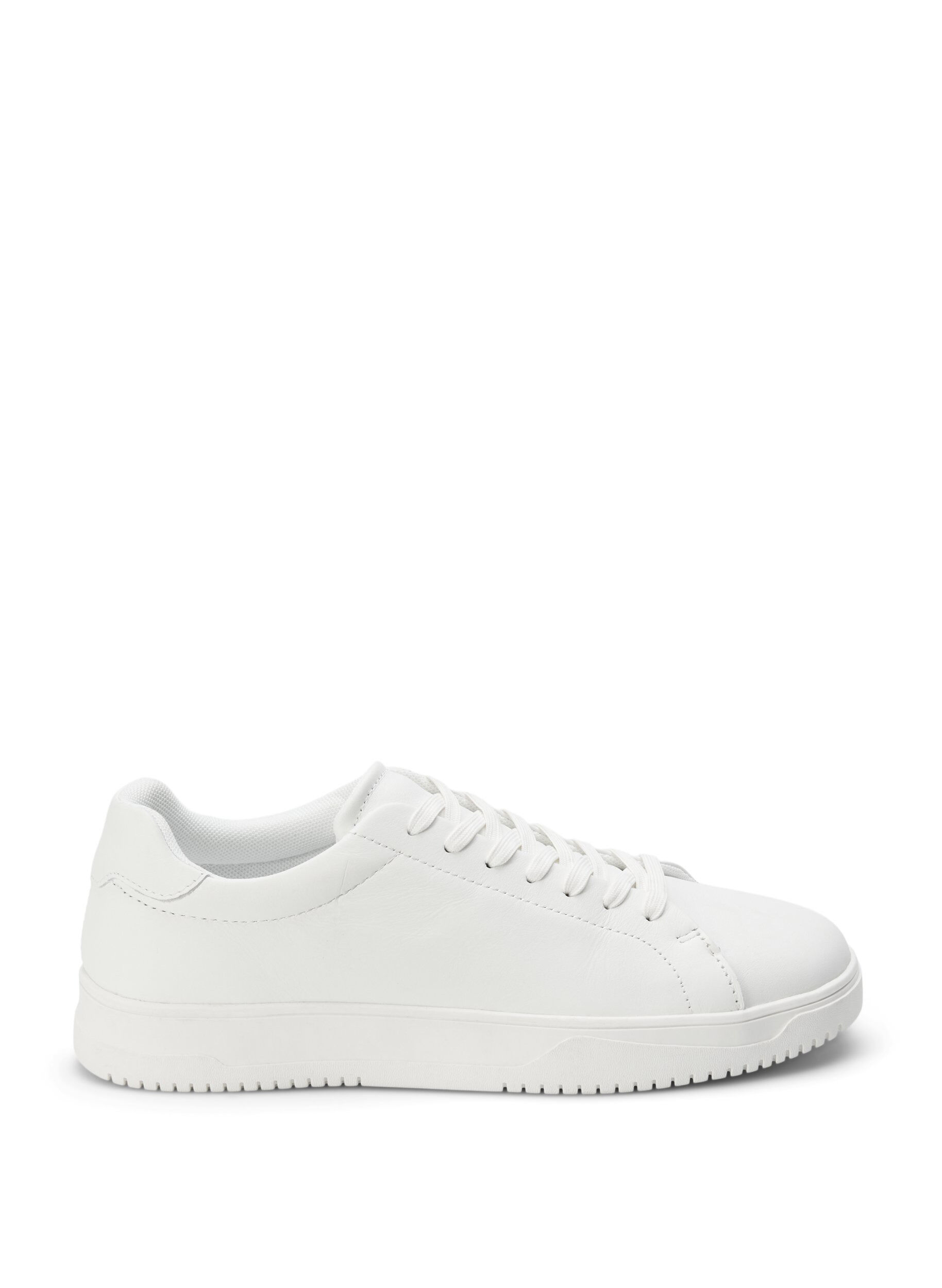 Zizzifashion Wide fit leather trainers , White, Packshot image number 0