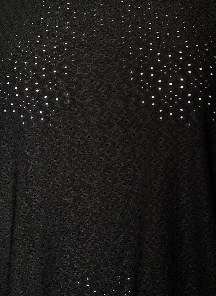 Blouse with eyelet embroidery and balloon-effect, Black, Packshot image number 2
