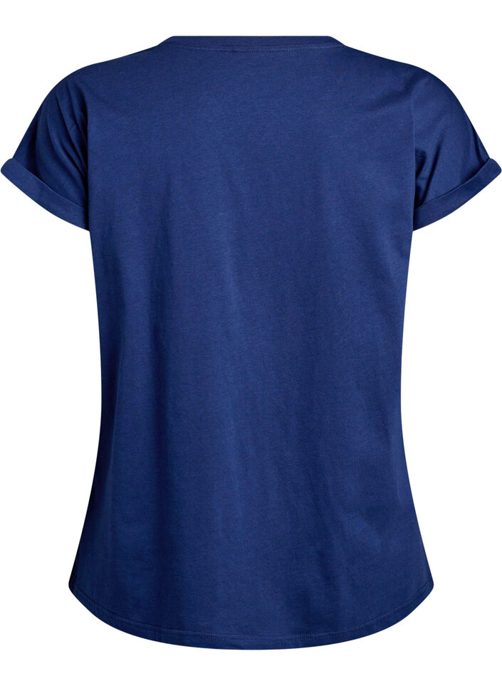 T-shirt with gold floral print, Naval A. Gold Rose, Packshot image number 1