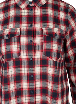 Checked shirt with chest pockets, Red checked, Packshot image number 2