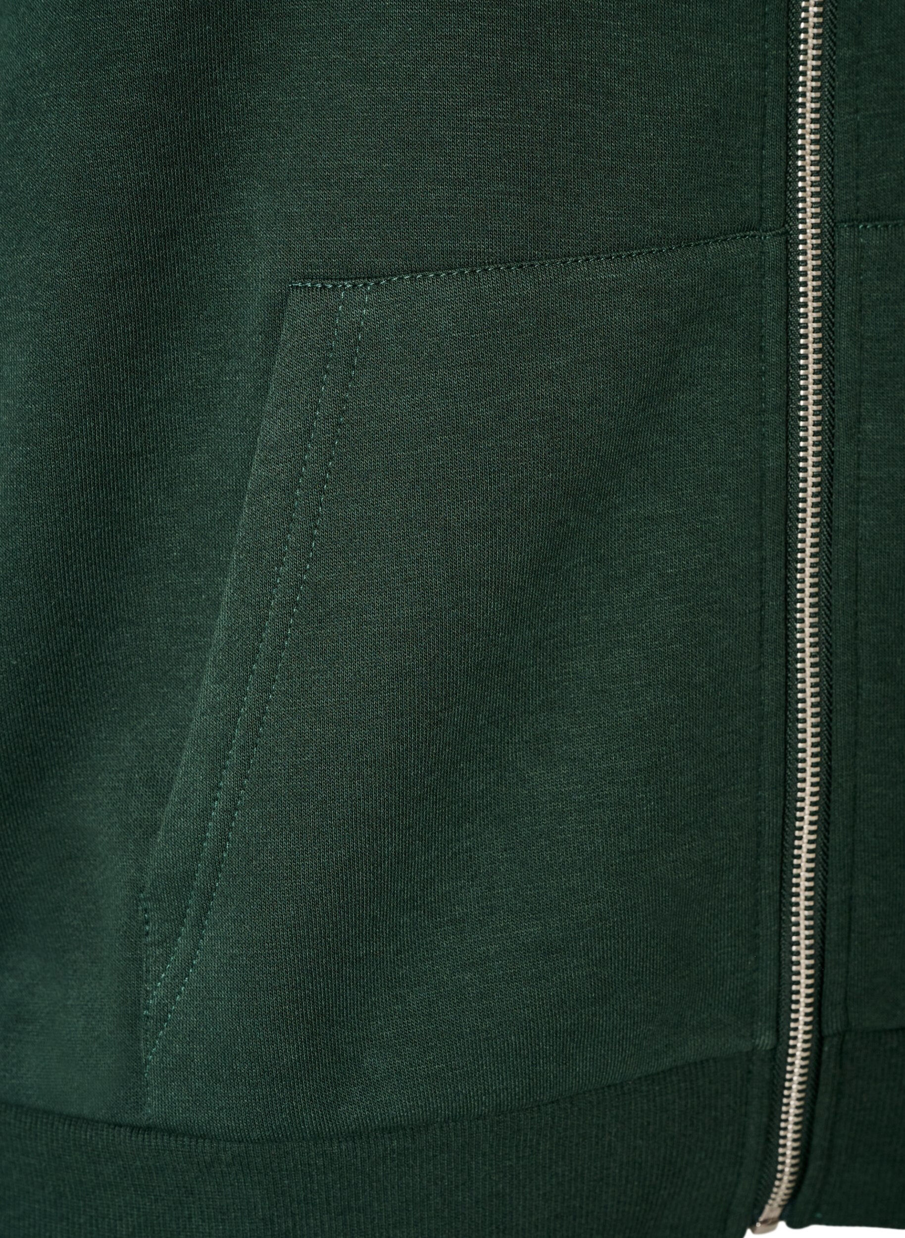 ZizzifashionHooded sweatshirt with a zip and pockets, Green, Packshot image number 3