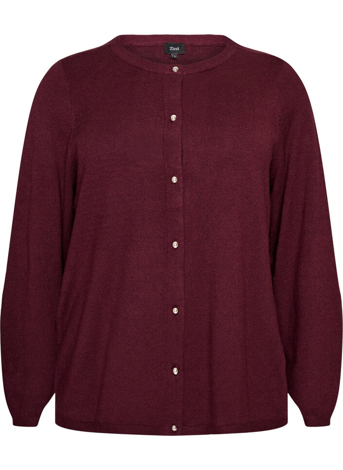 Cardigan with round buttons, Red, Packshot image number 0