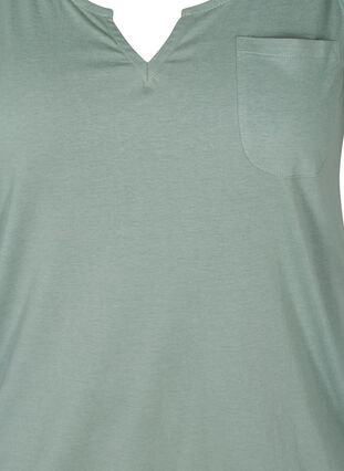 Plain-coloured top in cotton, Chinois Green, Packshot image number 2