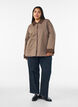 Lightly padded jacket with a corduroy collar, Brown, Model image number 1
