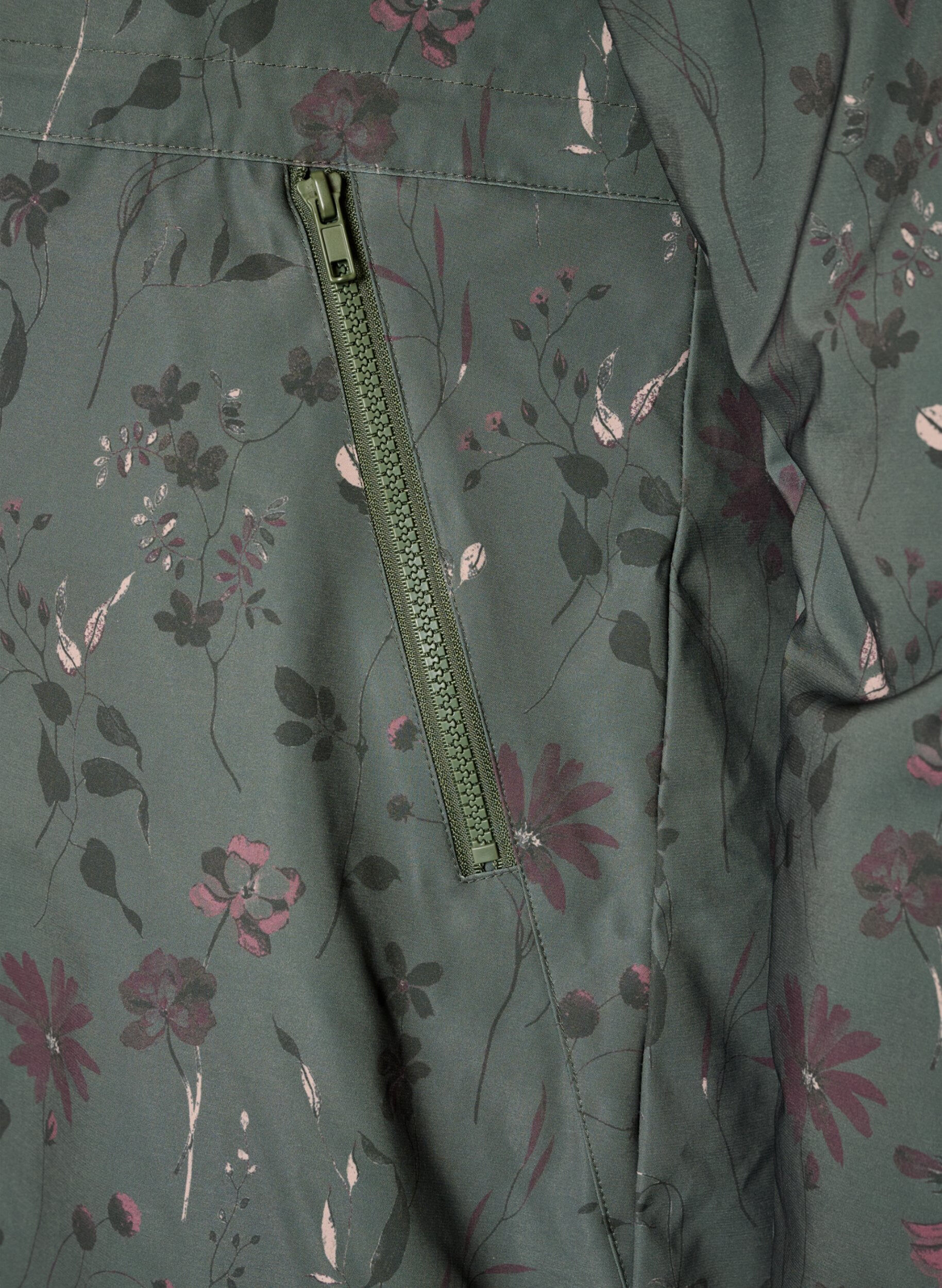 ZizzifashionPadded winter jacket with floral print, Green, Packshot image number 3