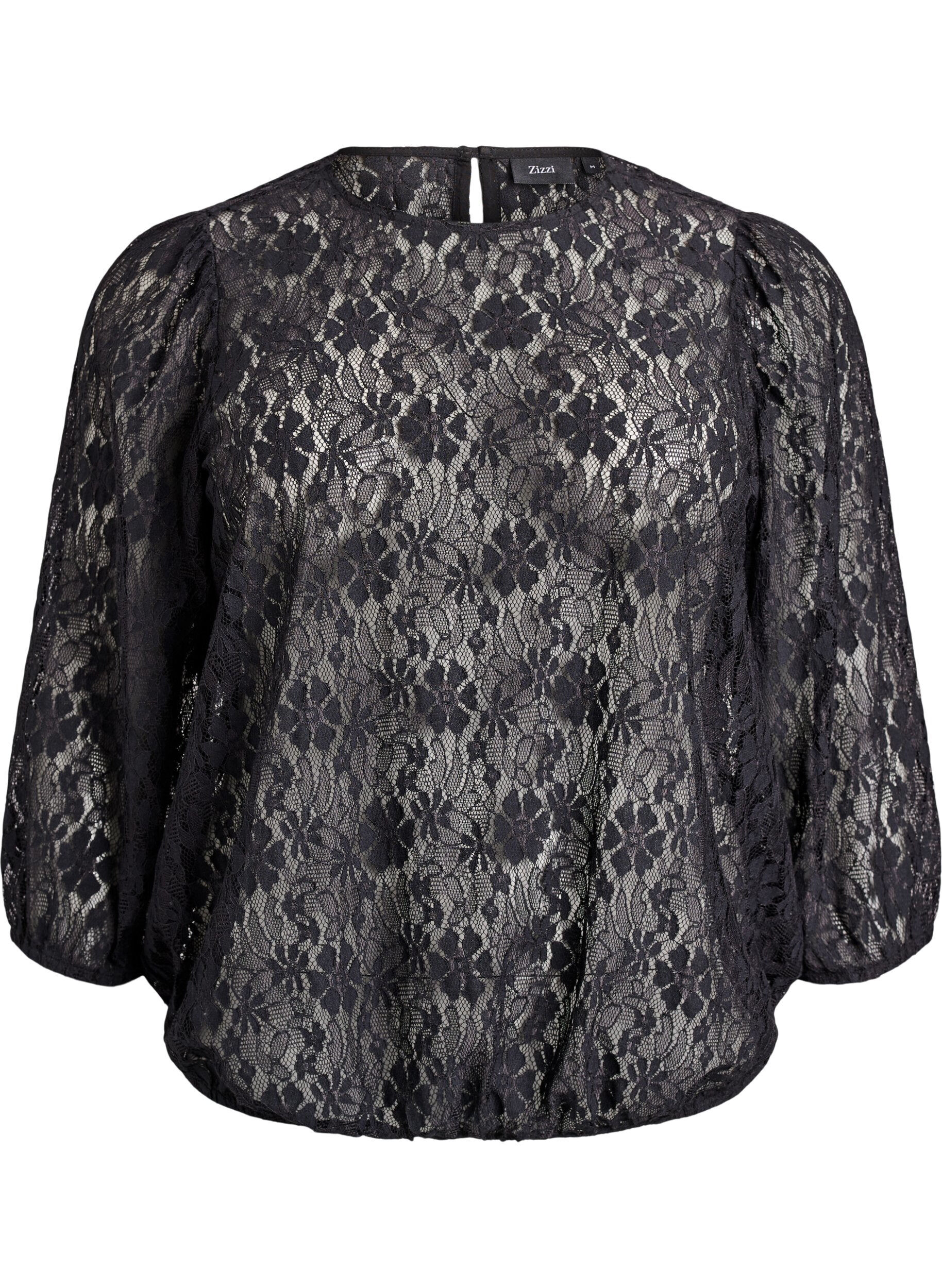 Lace blouse with 3/4 sleeves