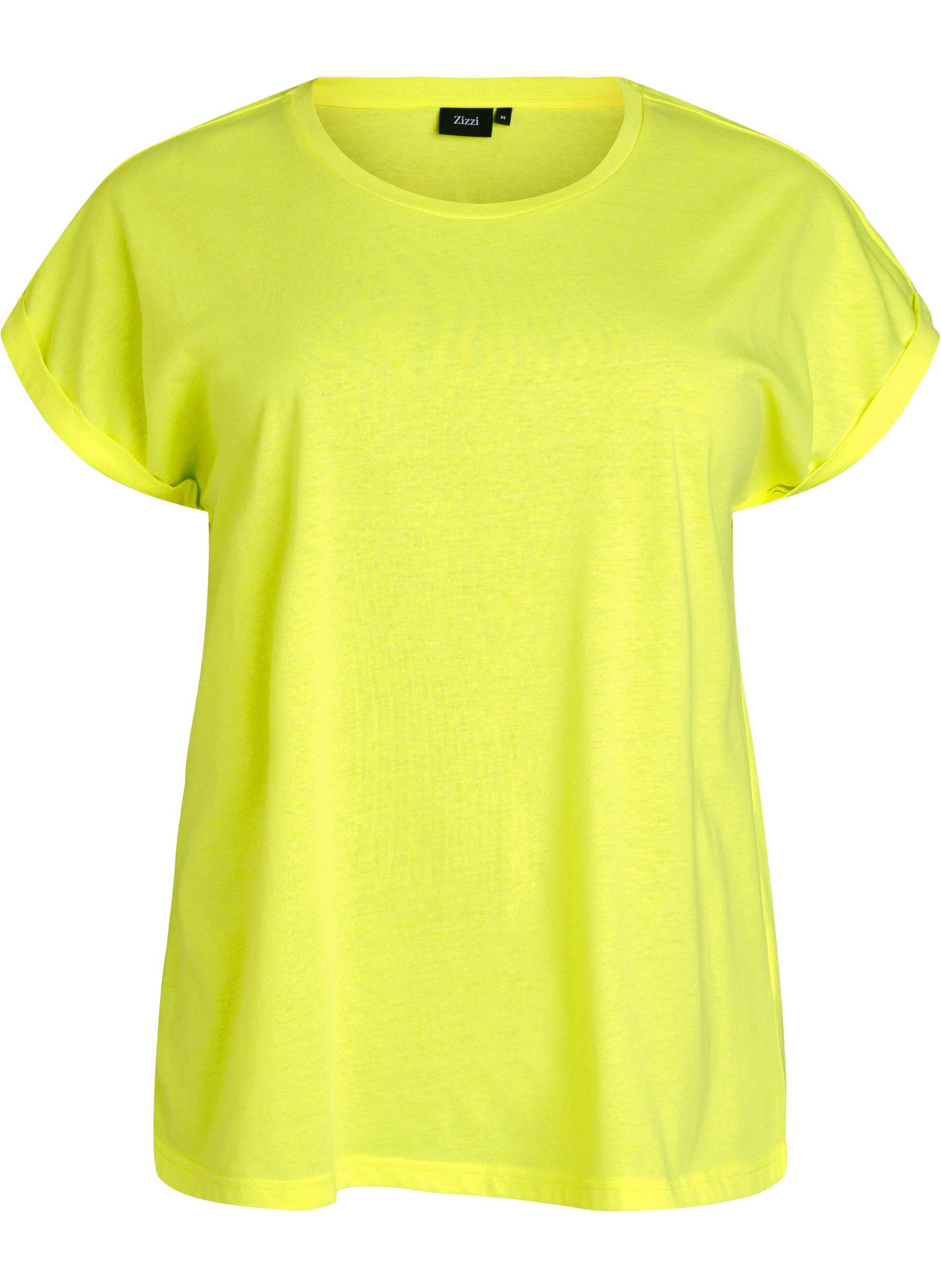 Zizzifashion Neon colored cotton t-shirt, Yellow, Packshot image number 0