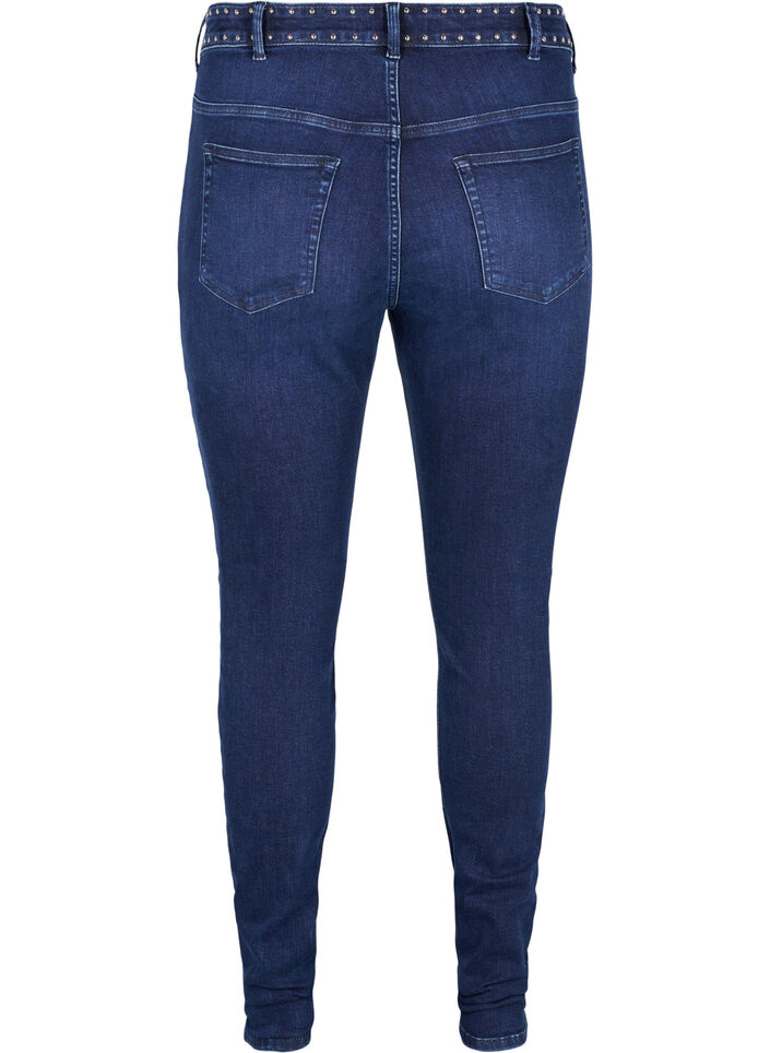 Super slim Amy jeans with studs, Dark blue, Packshot image number 1