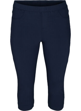 Close-fitting cropped trousers, Navy, Packshot image number 0