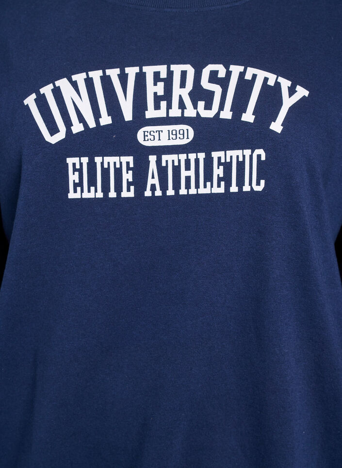 Sweatshirt with text print, Blue, Packshot image number 2