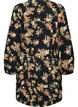 Short cotton dress with an elasticated hem and long sleeves, Black, Packshot image number 1