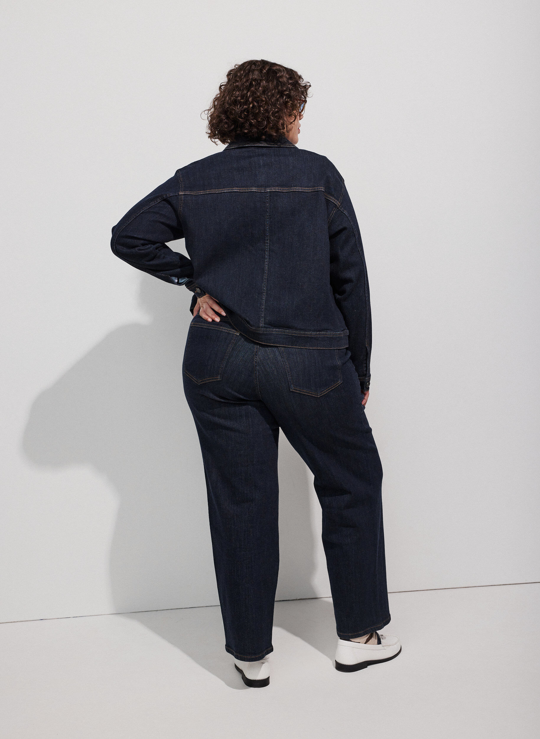 ZizzifashionStraight fit Kiana jeans with high waist, Blue, Model image number 2