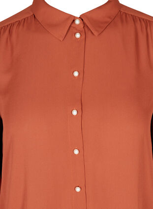 Shirt with plissé and pearl buttons, Sequoia, Packshot image number 2