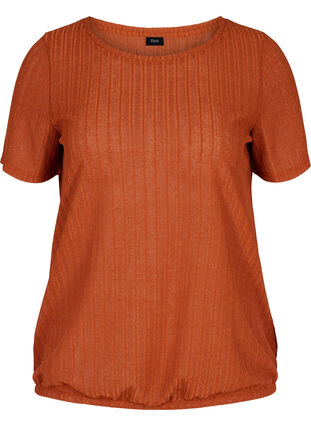 T-shirt with elasticated hem, Burnt Henna Ass, Packshot image number 0