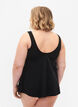 Solid colour tankini with string detail, Black, Model image number 1