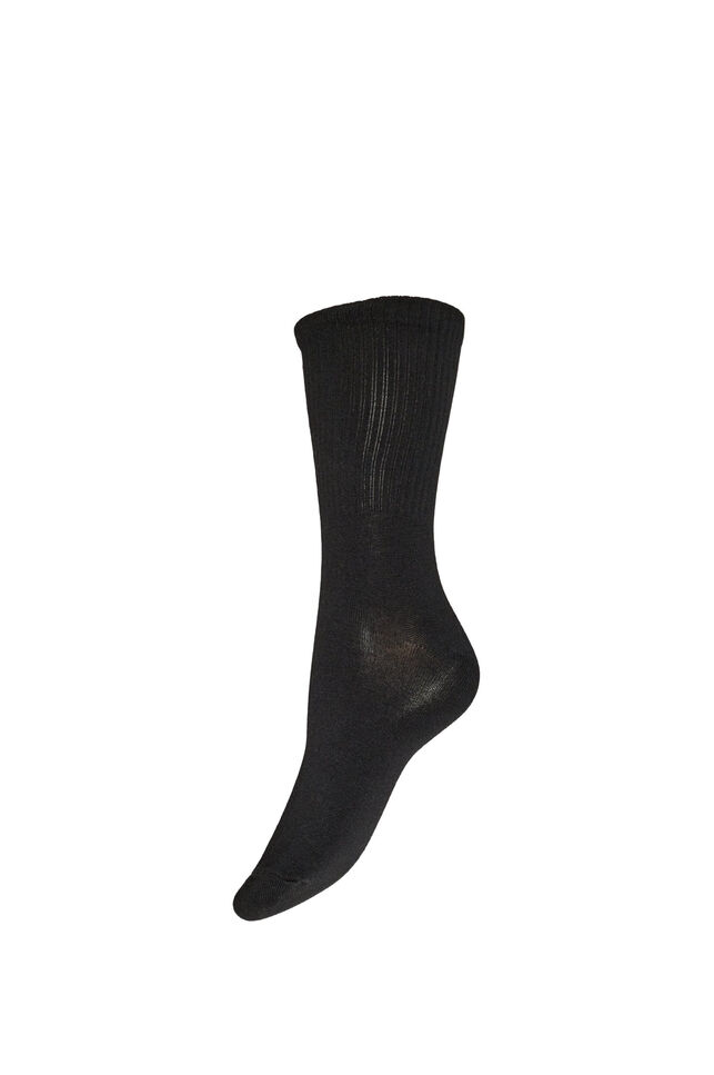 Ribbed cotton sock, Black, Packshot image number 0