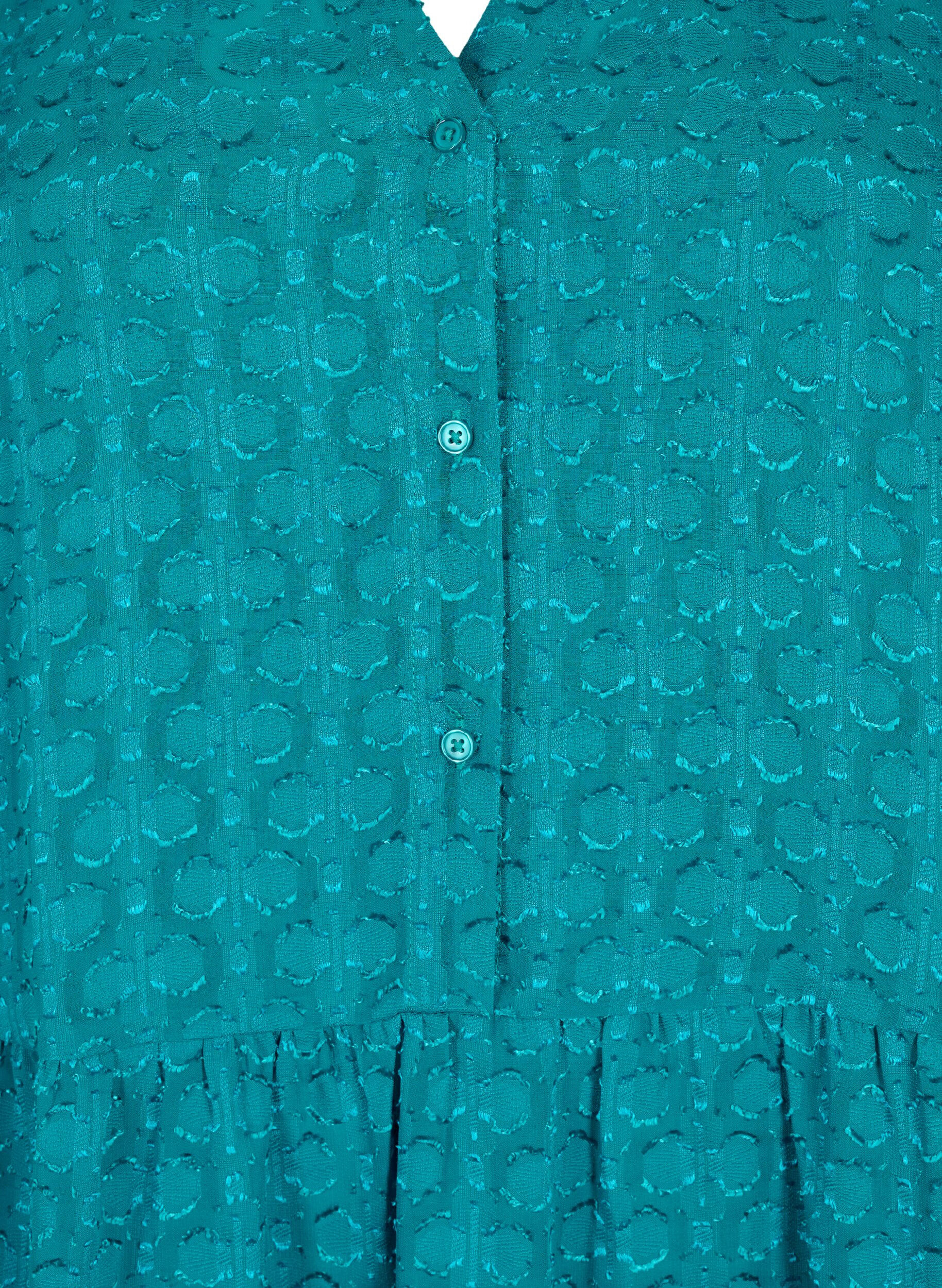 Zizzifashion Jacquard dress with ruffle collar, Deep Lake, Packshot image number 2