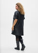 Short dress in faux leather with an A-line shape, Black, Model image number 2