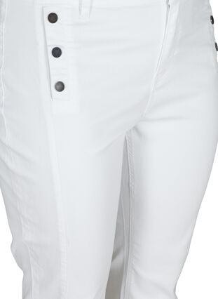 Close-fitting capris with slits, White, Packshot image number 2