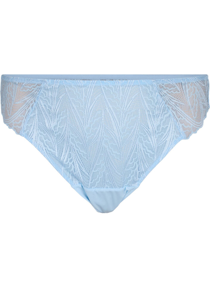 G-string briefs with lace and a regular waist, Blue, Packshot image number 0