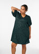 Short sequin dress with puff sleeves, Green, Model image number 1