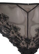 Mesh Brazilian panties with embroidery, Black, Packshot image number 2