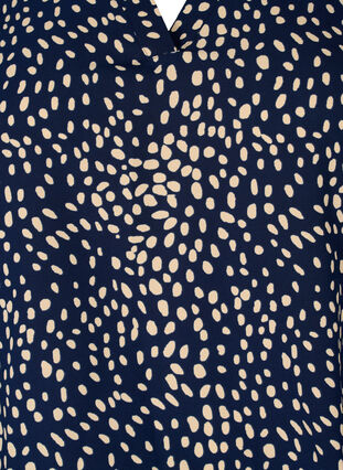 Blouse with smock and 3/4 sleeves, Navy B./Beige Dot, Packshot image number 2