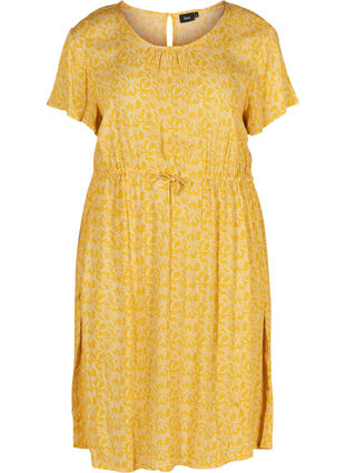 Short-sleeved dress , Yellow Branch, Packshot image number 0
