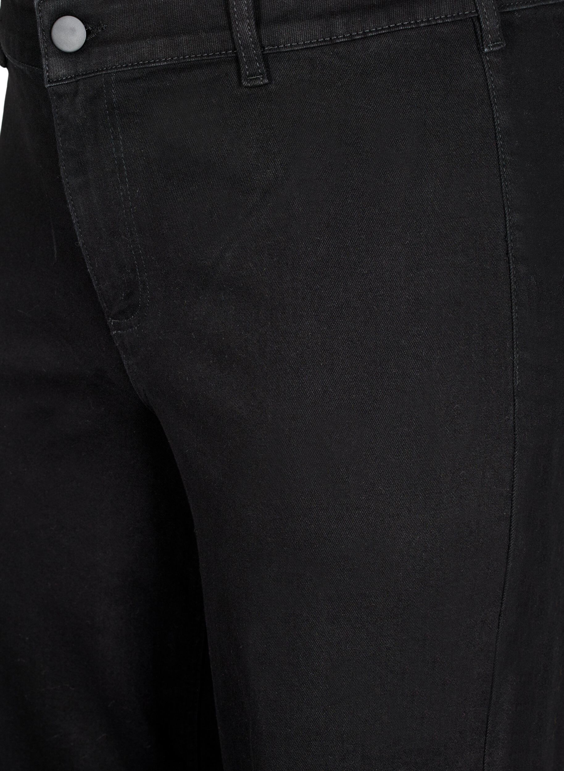 Zizzifashion High-waisted jeans with wide legs, Black, Packshot image number 2