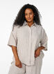 Striped shirt in linen and viscose, Beige, Model image number 0