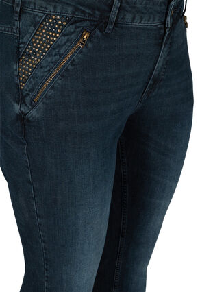Slim fit Emily jeans with studs, Dark blue, Packshot image number 2